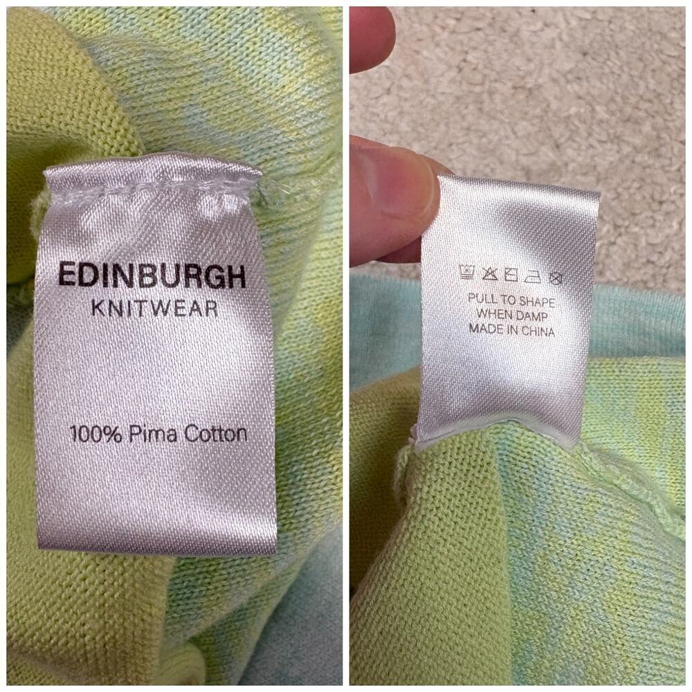 Edinburgh Knitwear Ek Colorblock Pima Cotton V-Neck Sweater Size L View 5